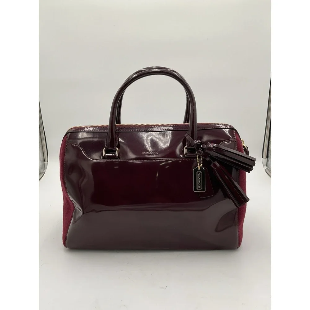 Coach Legacy Haley Satchel Tassel Wine Color Satchel Quiet Luxury Purse